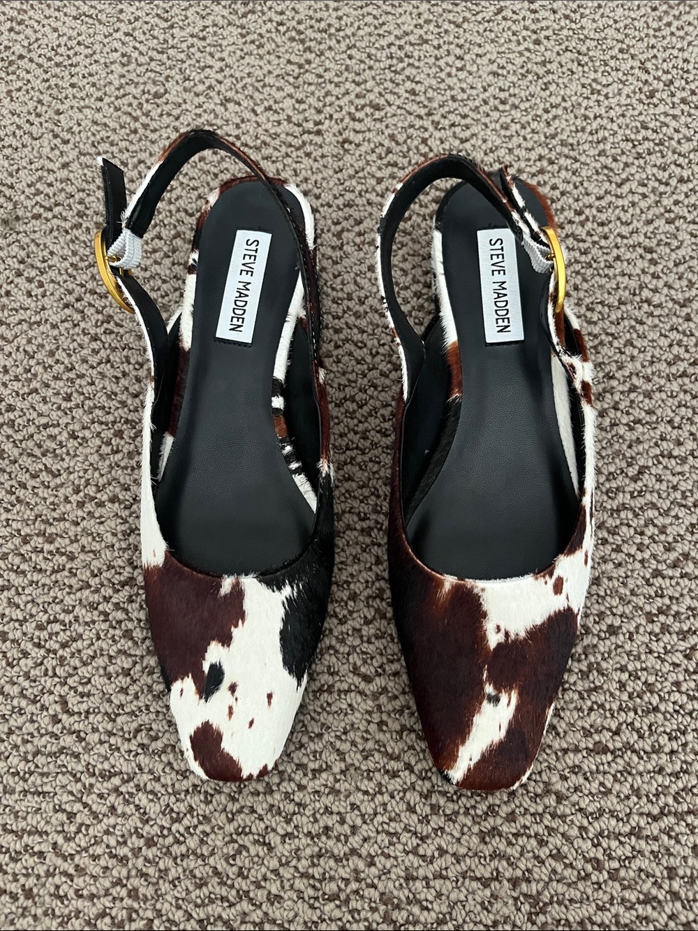 NWT Steve Madden cow fur sling back shoes - Picture 2 of 5